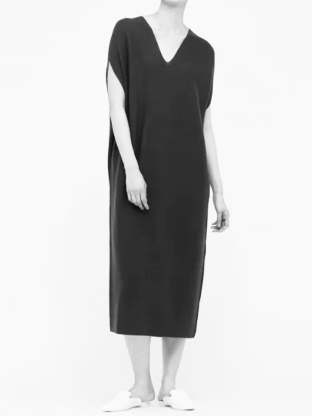 Mame Kurogouchi X Uniqlo 3D Knit Sleeveless Cocoon Dress Black Medium Midi NWOT